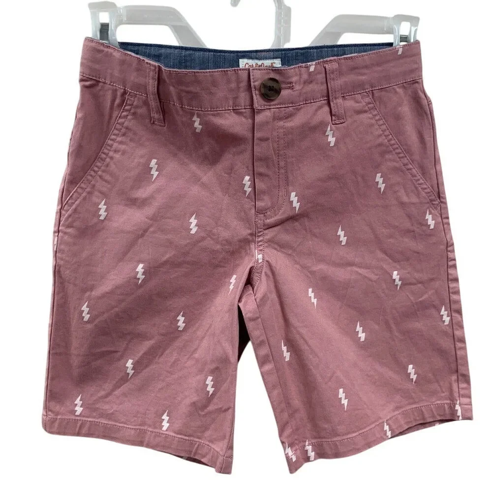 New Cat & Jack Boys Size 7 Small Stretch Cotton Lightning Bolt Bermuda Shorts